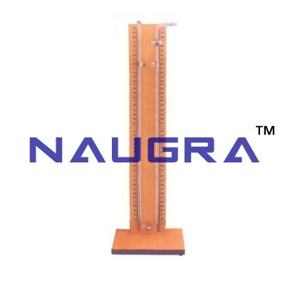 Glass Manometer Tube Mounted On Clear Laboratory Equipments Supplies
