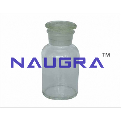Reagent bottle wide mouth, with ground-in glass stopper or plastic stopper