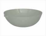 Evaporating dish flat bottom, with spout