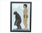 Relief model of human and ape