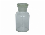 Reagent bottle wide mouth, with ground-in glass stopper or plastic stopper