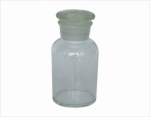 Reagent bottle wide mouth, with ground-in glass stopper or plastic stopper